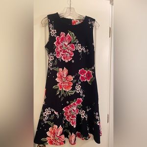Navy dress with beautiful flower print